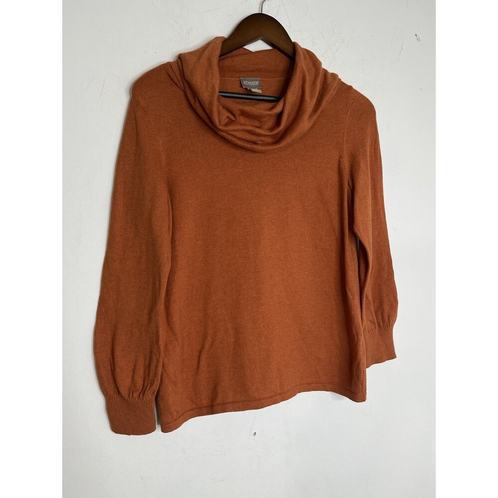 Chicos Cavern Clay Orange Brown Earth Tone Womens 1 Sweater M 6 8